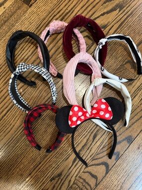 Assorted Girls Headband Lot- 9 total including Mini-Mouse Red & Black